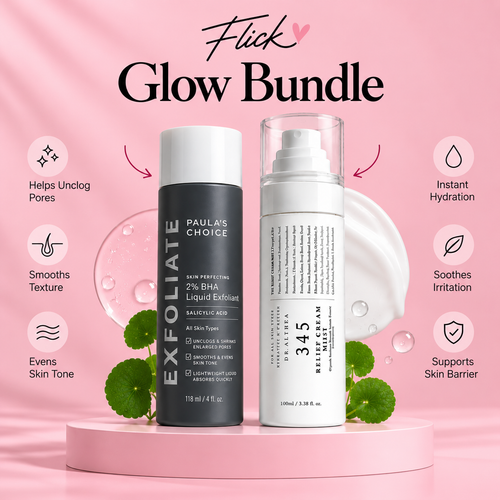 Flick Glow Bundle – 345 Relief Cream Mist + 2% BHA Liquid Exfoliant
